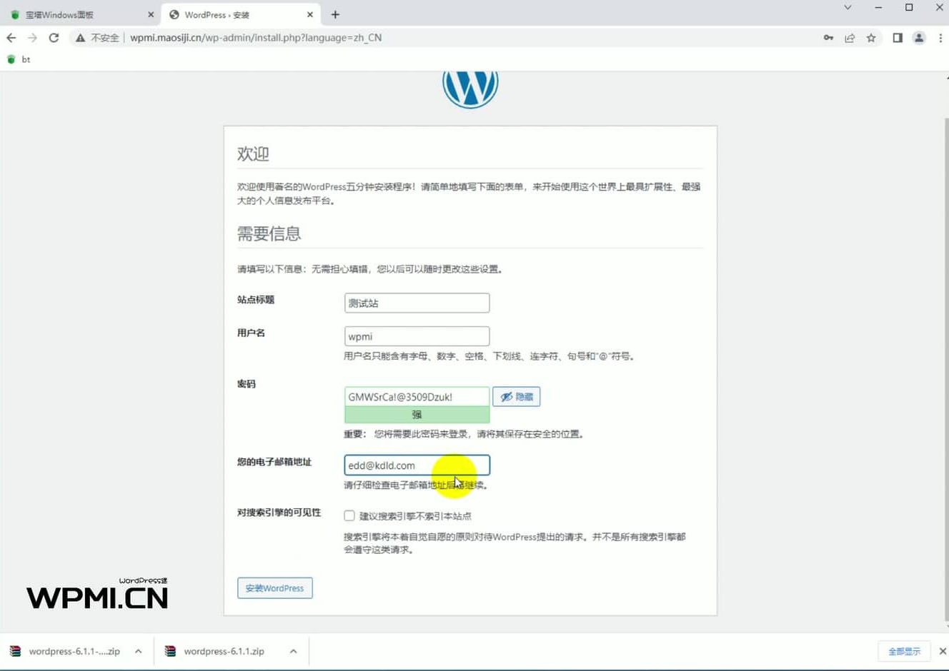 如何通过宝塔面板安装WordPress网站